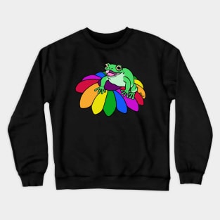 Rainbow Flower Froggy Crewneck Sweatshirt